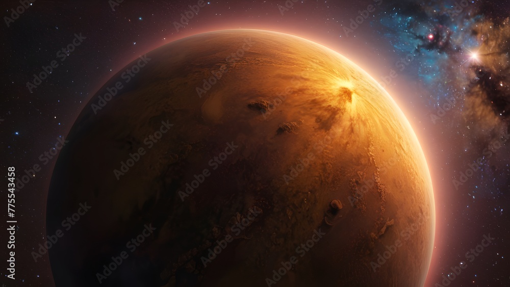 Cosmic backdrop with planet Cosmic backdrop with planet