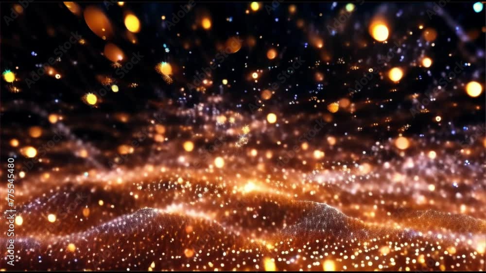 Golden Christmas lights background 4k Golden Christmas lights background 4k