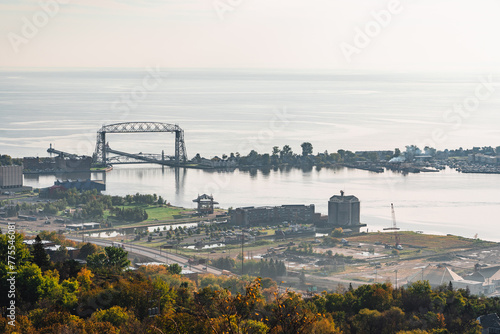 view of the harbor in duluth minnesota