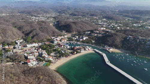 Aerial view of Huatulco city from Santa Cruz Huatulco Bay, Oaxaca. Mexico photo