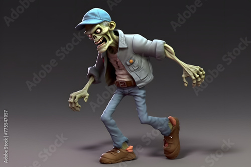 3d walking zombie characters