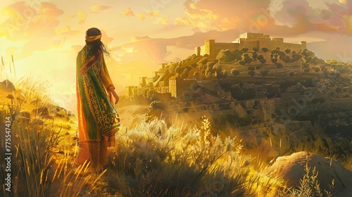 Deborah, courageous prophetess and judge, leading ancient Israel with wisdom and faith Concept Art
