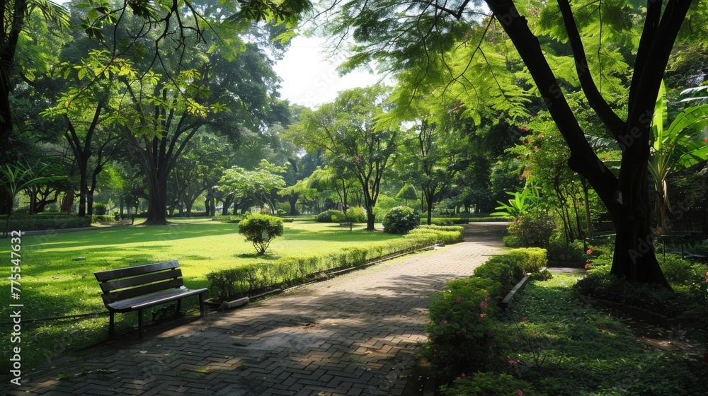 Despite the busy city streets just beyond its borders the park is a haven of tranquility with its lush greenery and calming atmosphere.