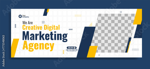 Creative corporate business banner template design for webinar, marketing, online class program, etc