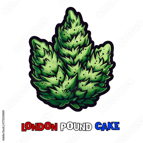 Vector London Pound Cake Cannabis Marijuana Bud Strain