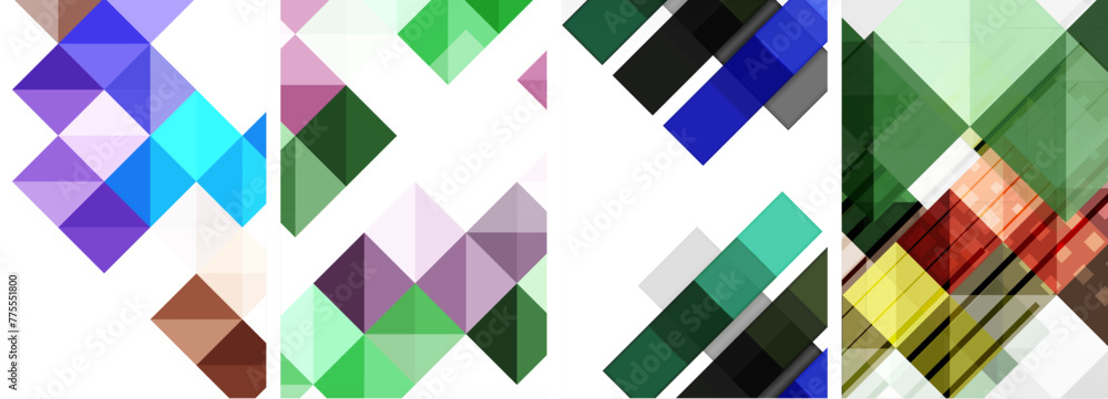 Square abstract poster set. Vector Illustration For Wallpaper, Banner, Background, Card, Book Illustration, landing page Square abstract poster set. Vector Illustration For Wallpaper, Banner, Background, Card, Book Illustration, landing page