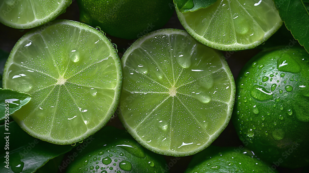 Sliced Lime for Desktops background ,top down Sliced Lime for Desktops background ,top down