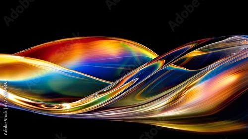 abstract colorful wave liquid on a black background