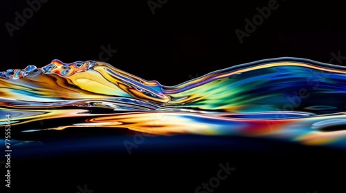 abstract colorful wave liquid on a black background