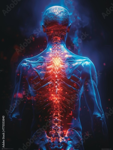  X-rays showing pain points in red for medical.