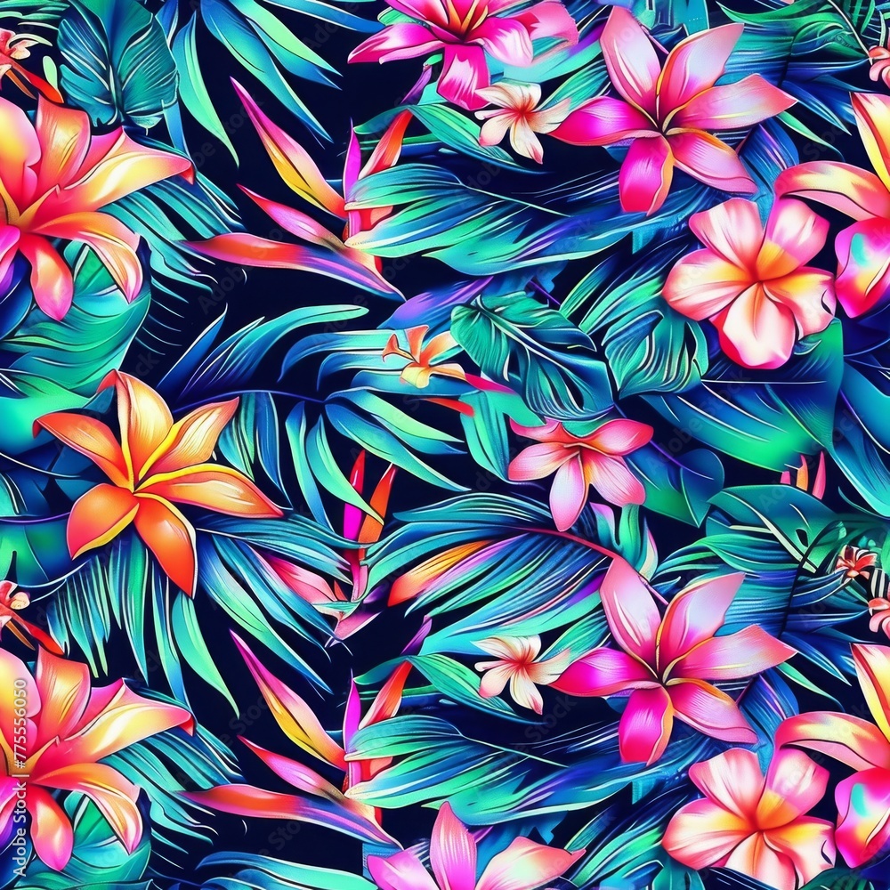 seamless decorative tropical flowers pattern seamless decorative tropical flowers pattern