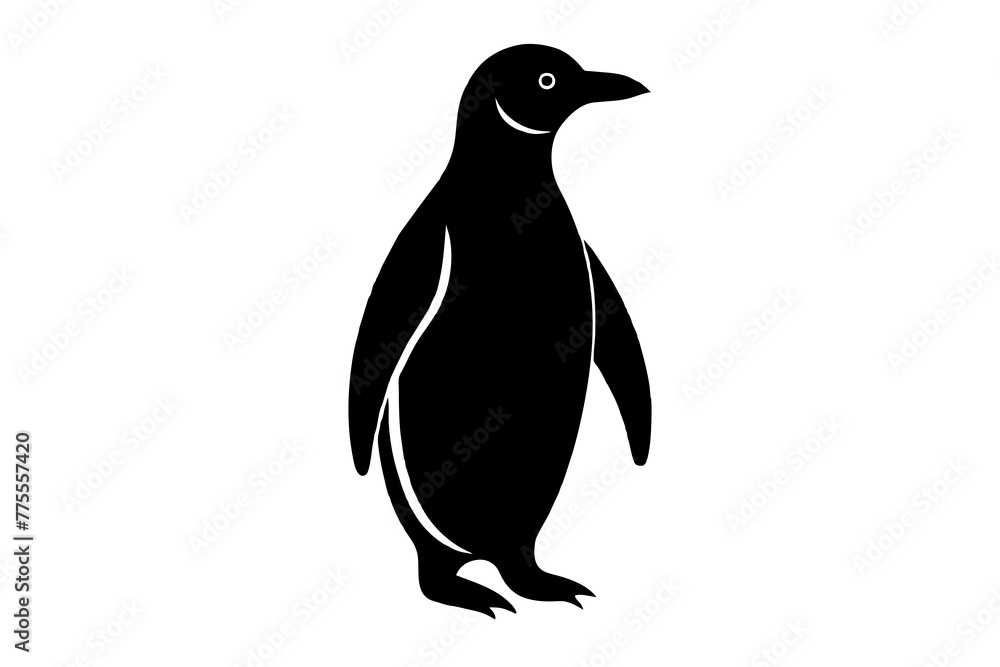 Fototapeta premium Panguin Silhouette Vector logo Art, Icons, and panguin bird Graphics vector illustration