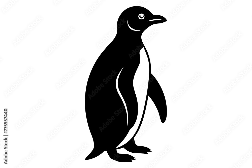 Fototapeta premium Panguin Silhouette Vector logo Art, Icons, and panguin bird Graphics vector illustration