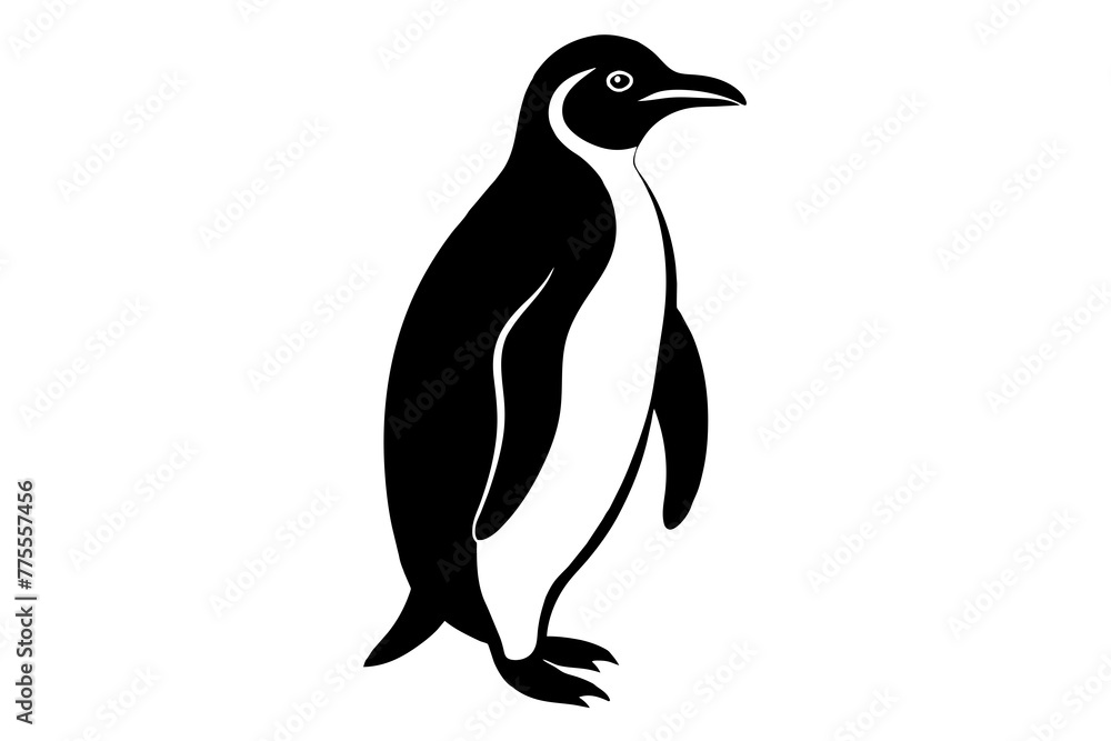 Obraz premium Panguin Silhouette Vector logo Art, Icons, and panguin bird Graphics vector illustration