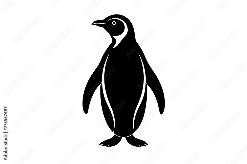 Fototapeta premium Panguin Silhouette Vector logo Art, Icons, and panguin bird Graphics vector illustration