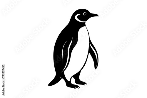 Panguin Silhouette Vector logo Art, Icons, and panguin bird Graphics vector illustration photo