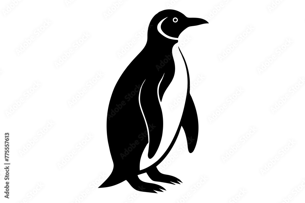 Fototapeta premium Panguin Silhouette Vector logo Art, Icons, and panguin bird Graphics vector illustration