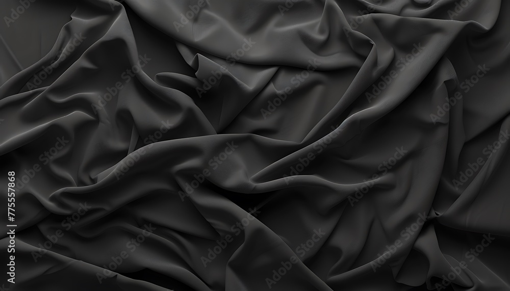 Black Silk Wrinkles Texture Background Black Silk Wrinkles Texture Background