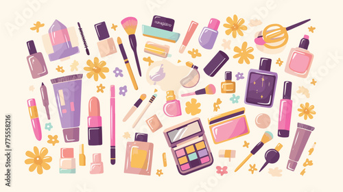 Illustration of cosmetics on a white background 2d