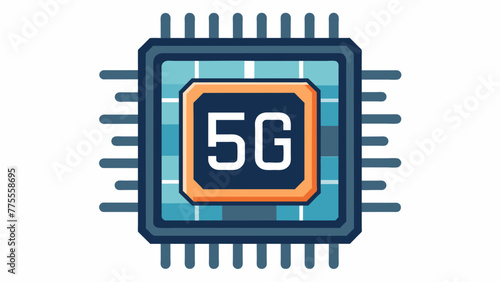 A detailed image of a 5G microchip highlighting its advanced design and compact size allowing for faster data transfer and increased network