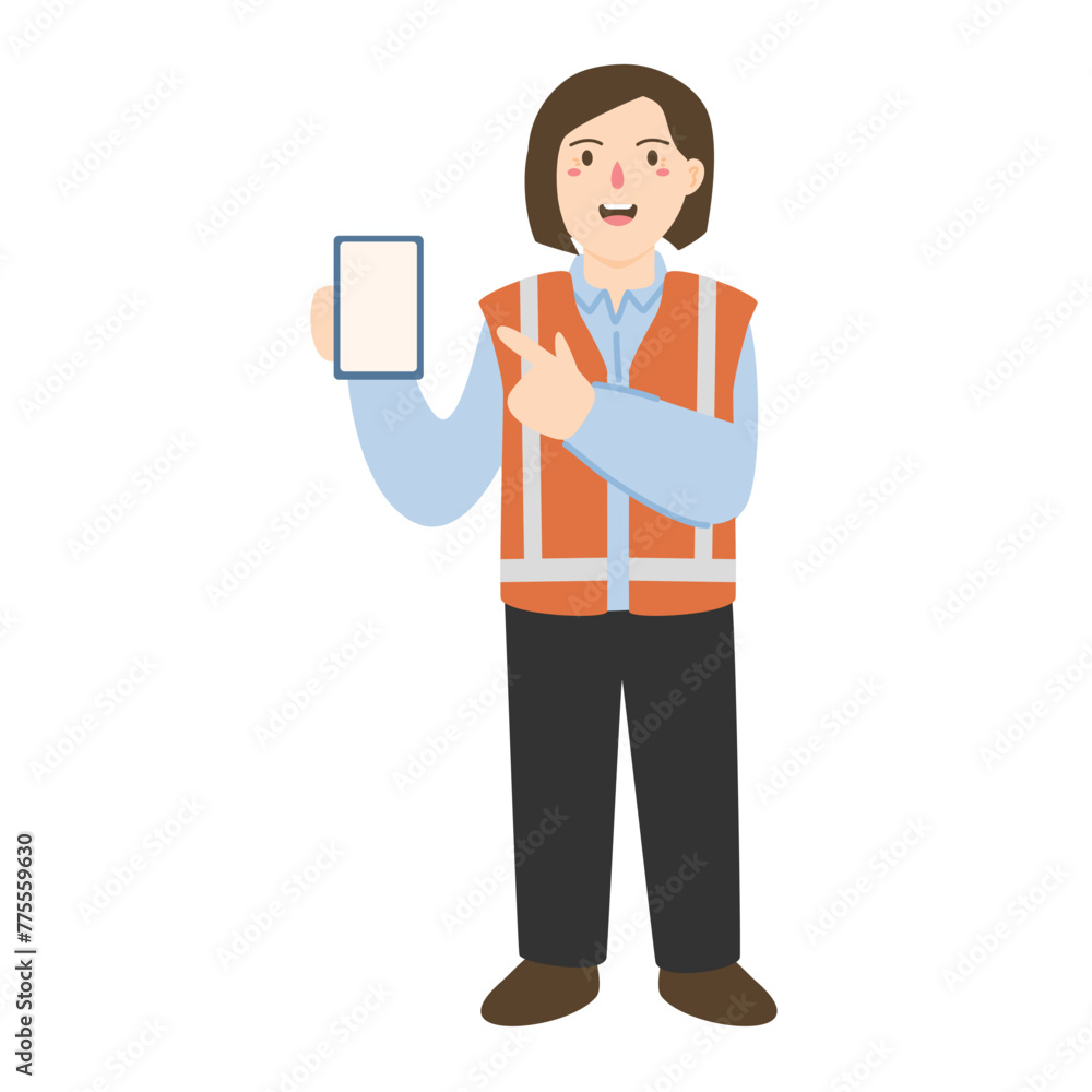 Female Builder and Industrial Worker Illustration Female Builder and Industrial Worker Illustration