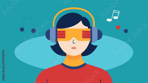 A person wearing headphones with blinders on while listening to one song on repeat symbolizing how the confirmation bias can cause us to only