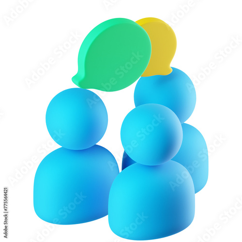 3D Icon Group Chat Illustration
