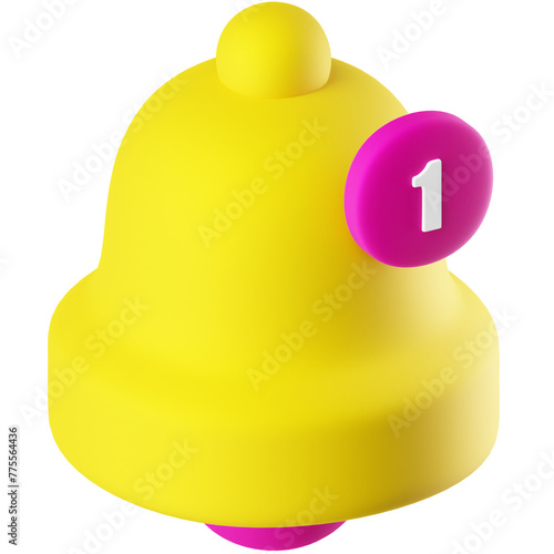3D Icon Notification Bell Illustration