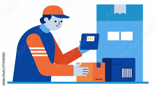 A closeup of a worker scanning a barcode on a package demonstrating streamlined supply chain management and reduced transportation times.