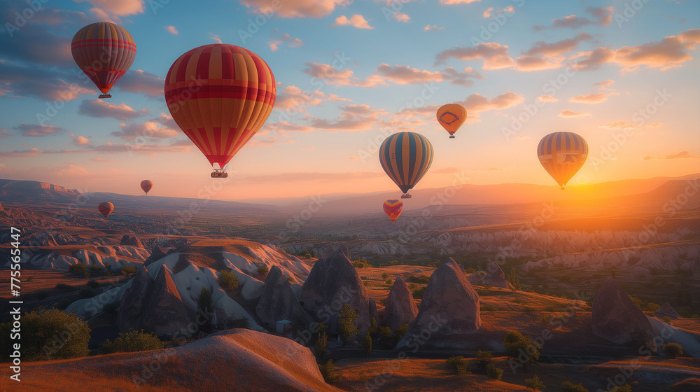 A Cappadocian Dream: Hot Air Balloons Dance Amongst Breathtaking Rock Formations