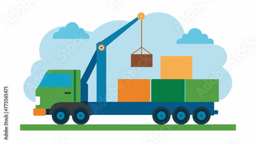 A crane lifts heavy bales of recycled materials onto a truck showcasing the companys commitment to using environmentallyfriendly materials in