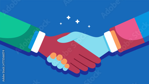 A handshake between two young hands showing a resolution to put their differences aside and reconcile their relationship.