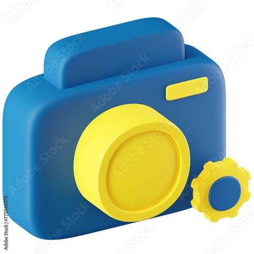 3D Icon Camera Settings Illustration