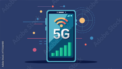 A closeup of a sleek modern smartphone displaying realtime data updates demonstrating the quick and reliable connection offered by 5G networks.