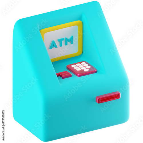 3D Icon ATM Machine Illustration