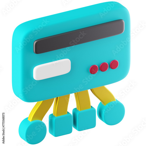 3D Icon Atm Netwrok Illustration