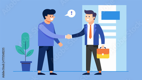 A closeup of a manager shaking hands with an employee symbolizing the positive relationship and mutual benefit between workers and companies in