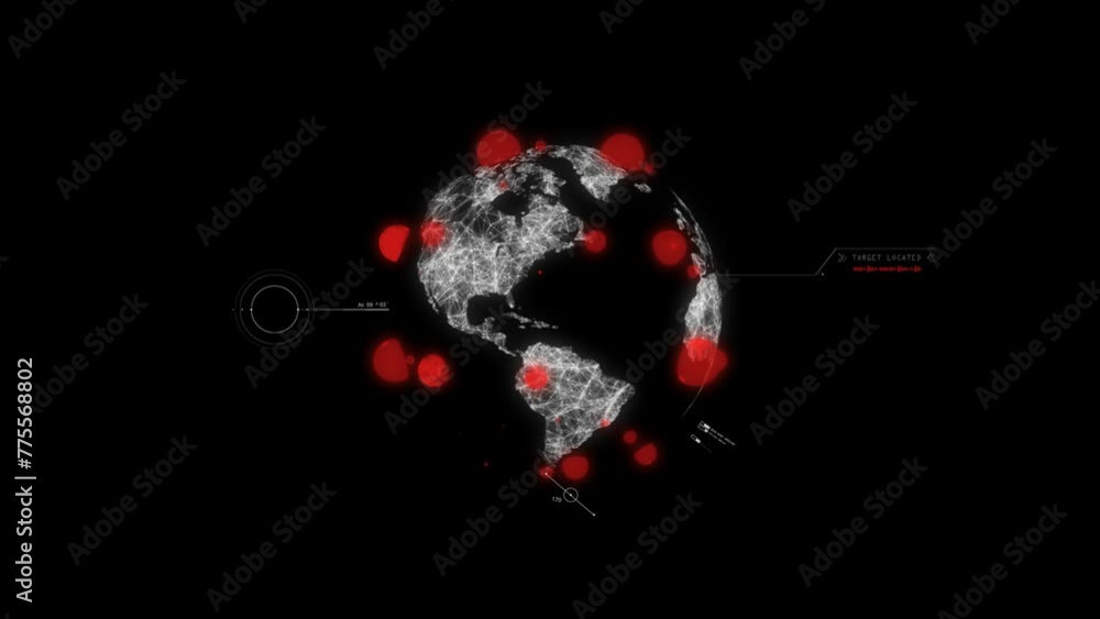 Vidéo Stock Earth is affected on red spot on planet world 3d animation ...