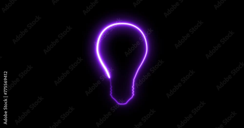 Animated neon bulb symbol
