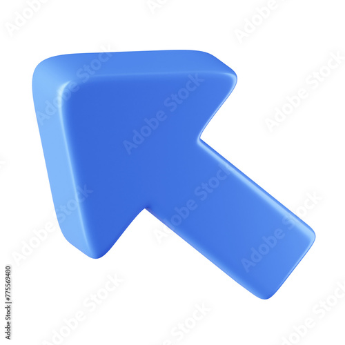3D Icon Diagonal Arrow Up-Left Illustration
