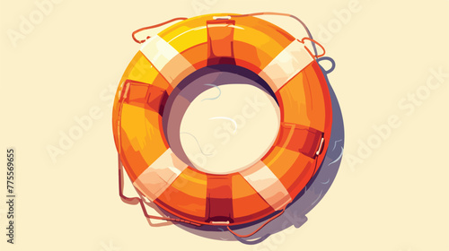 Lifebuoy icon. Vector inflatable circle for swimmin photo