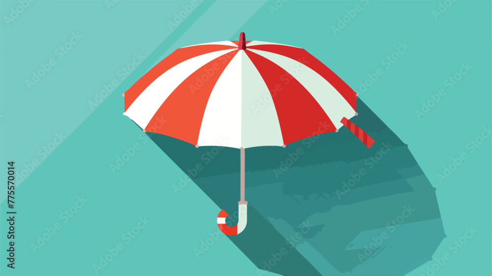 Lifeguard umbrella vector flat icon Flat design of
