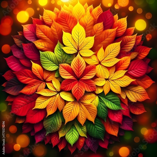 Beautiful colorful leaves, abstract floral background, abstract background with flowers