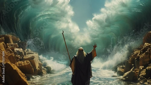 moses parted sea, motion loop
