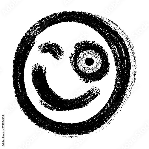 Emoticon paint brush stroke