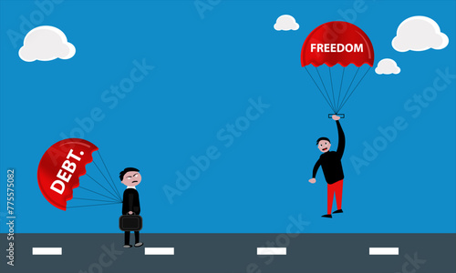 Animation of character images of people who are debt free and not yet