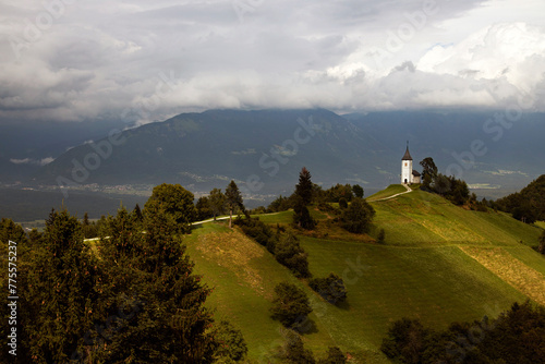 Jamnik, Slovenia - Magical cloudy summer day at Jamnik St.Primoz church.