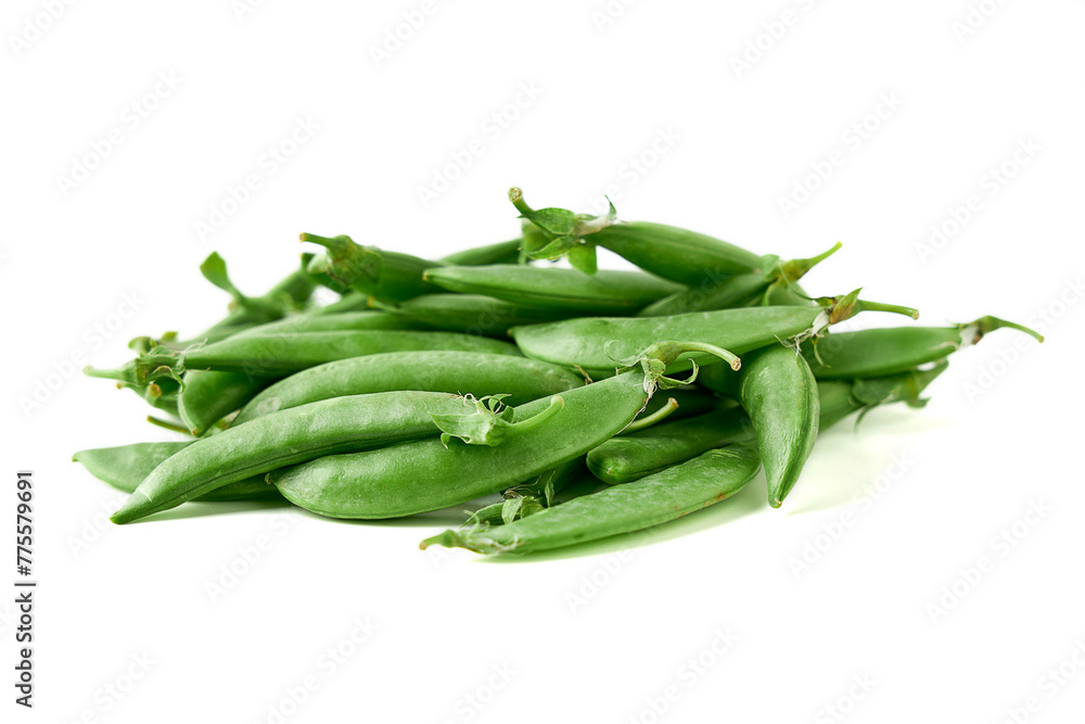 Pile of Sugar snap pea isolated on white background. Pile of Sugar snap pea isolated on white background.