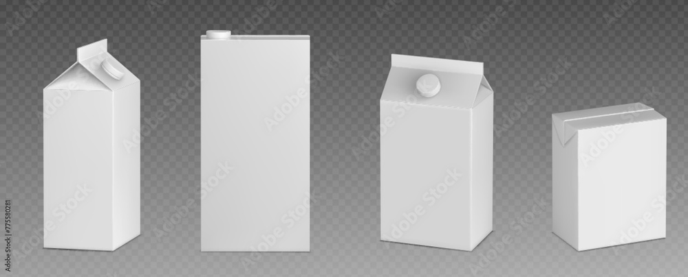 Fototapeta premium Milk box pack. Blank white carton juice