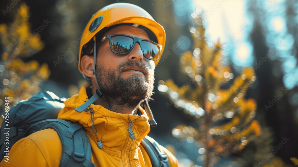 Arborist men working to trim trees. Arborist men working to trim trees.